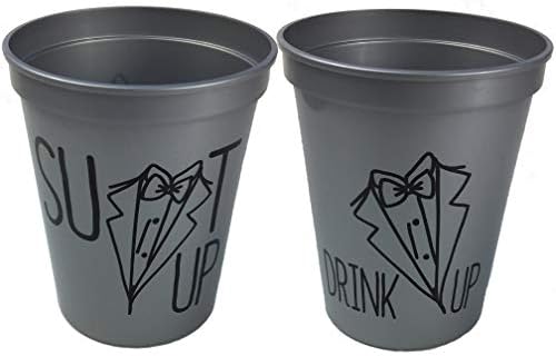 מתנות לחתנים | סט של 6 כוסות בירה אצטדיון פלסטיק, 16 גרם | מיוצר בארהב, BPA בחינם לתואר ראשון טובת